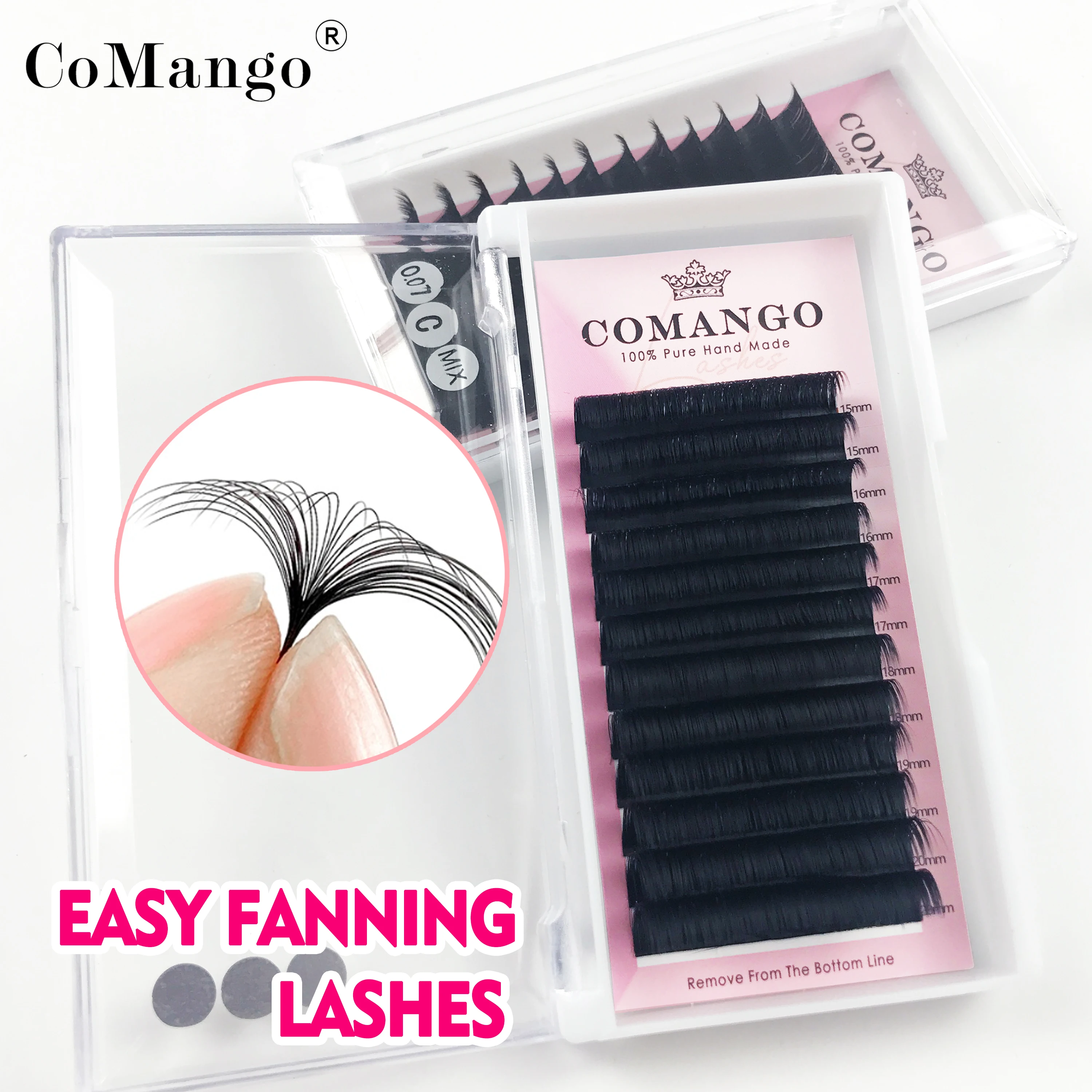 Fast Fanning Label Cashmere Lashes Extension Mink Blooming Volume Matte Black Soft Self Fanning Lash Extensions