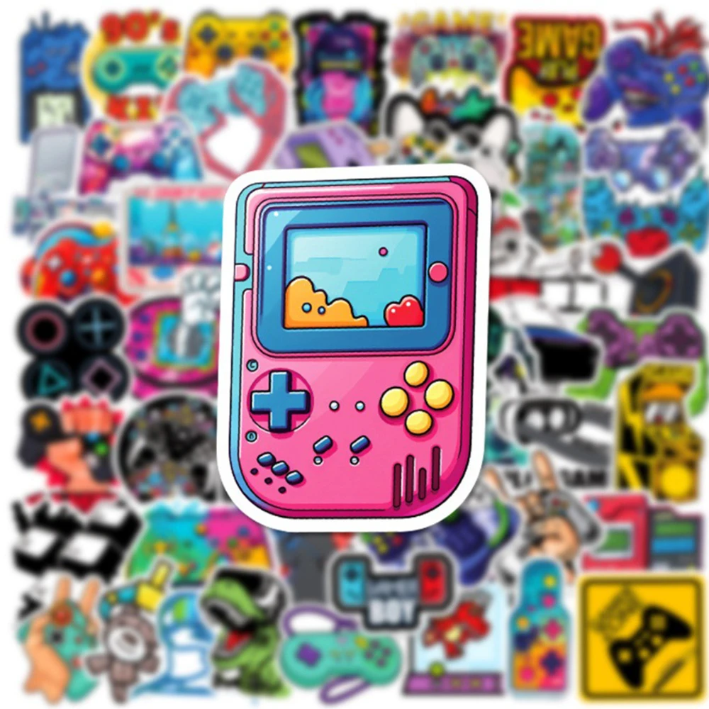 Engraçado Cartoon Games Console Adesivos, Cool Graffiti Adesivo, Caixa Do Telefone DIY, Decalques De Skate, Scrapbook Toy para Crianças, 10 Pcs, 30 Pcs, 50Pcs