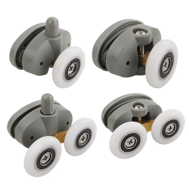 8 pcs/lot High Quality Twin Shower Glass Door Top / Bottom Rollers Runners Wheels Pulleys 23mm/25mm