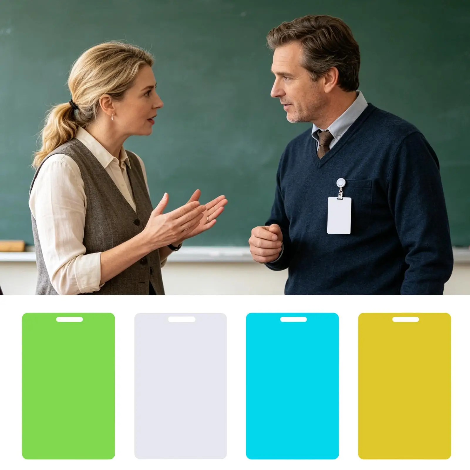 Erasable Badge 4 Pieces Vertical Mini Whiteboard Pocket-Sized Erasable Notepad for Nurse Doctor Teacher Student Assistant