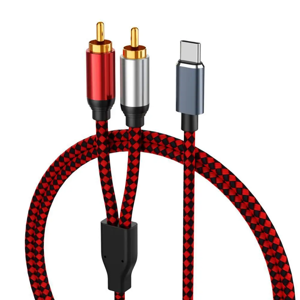 

USB Type C To 2 RCA Audio Cable Type-C RCA Cable,USB-C Audio Amplificateur Home Cinéma DVD TV Haut-Parleur Edifer So