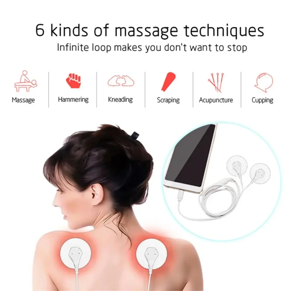 Portable Mini Pulse Body Massager Cervical Spine Therapy Instrument Electric Mobile Phone Control EMS Body Muscle Stimulator New