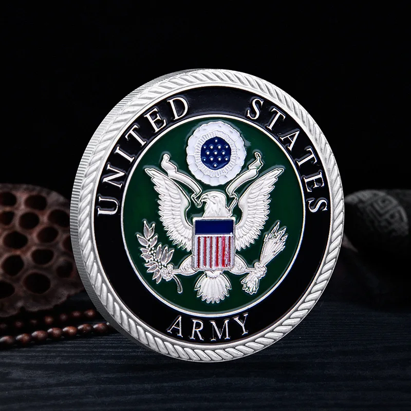 United States Army Souvenirs and Gifts Golden Plted Coins Home Decorations Commemorative Coin Here\'s Valor Prayer