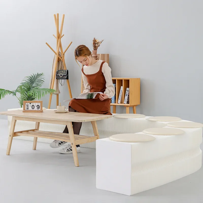 Creative double flip bench portable space saving organ fashion creative home living room fashion portable folding stool