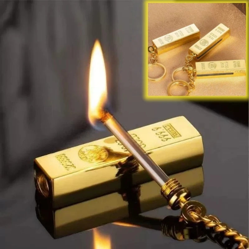 

2026 NEW Ten Thousand Match Lighter Windproof High Value Gold Bar Shape Lighter Creative Personality Anti-drop Cool Lighter