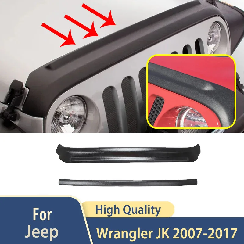 

Car Front Hood Stone Guard Accessories For Jeep Wrangler JK 2007 2008 2009 2010 2012-2017 Car Hood Air Deflector Bug Shield