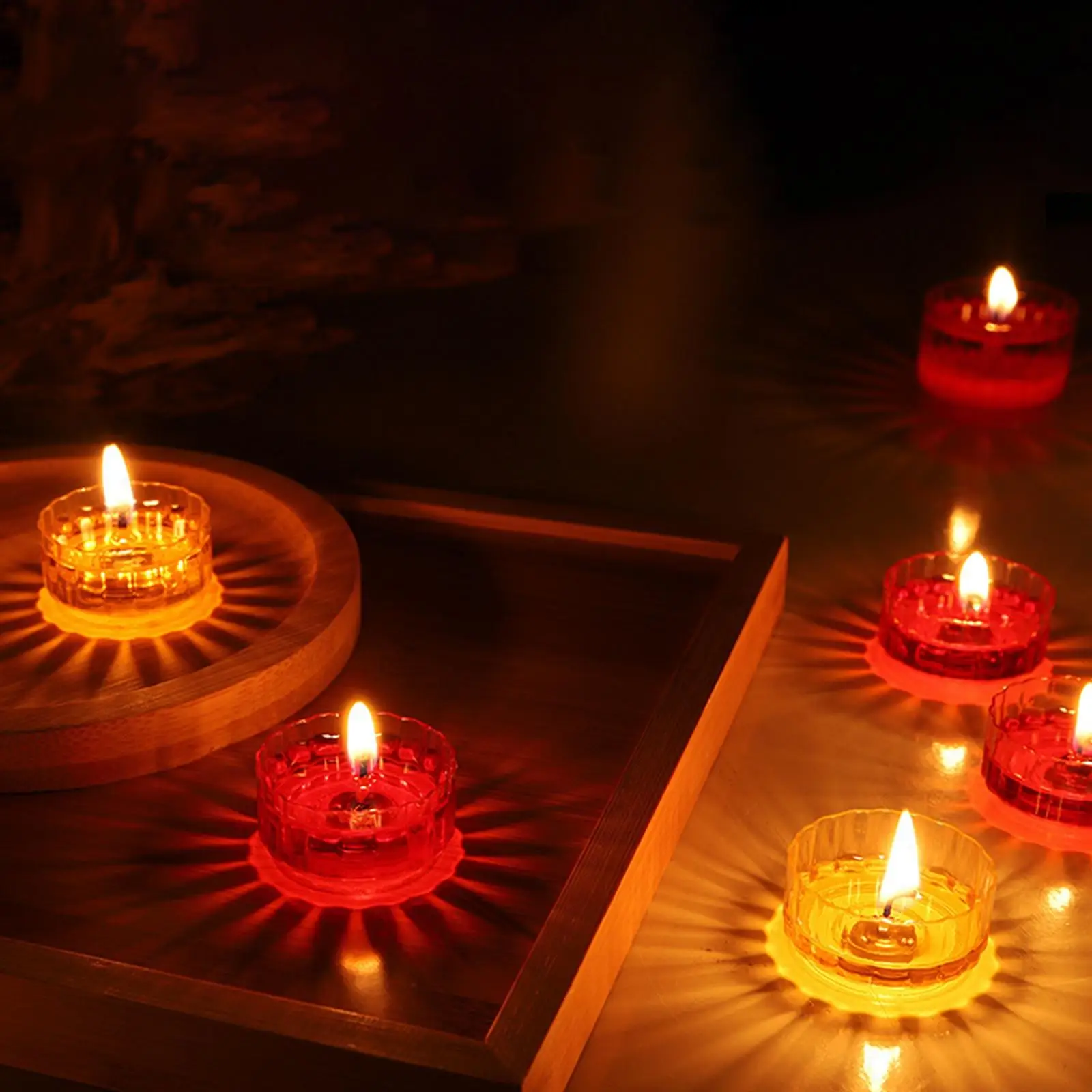Candles Butter Lamps Smokeless Clean Unscented Decorations Buddhist Tibetan for New Year Ceremonies Diwali Altars