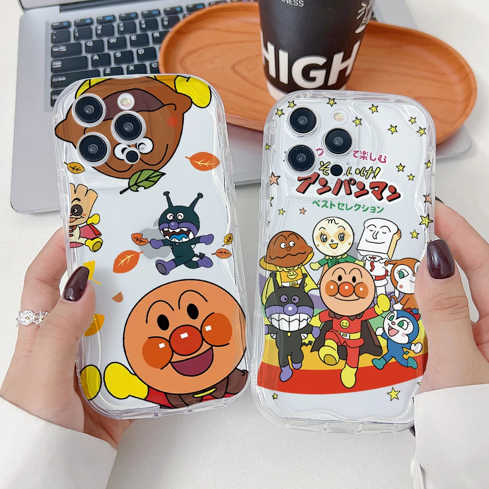 Cute Anime Anpanmen Phone Case for Oppo Reno 12 11 8 7 6 5 4 Reno12 Reno11 Reno8 Reno7 Reno6 T Z F Pro 4G 5G 3D Wave Soft Cover