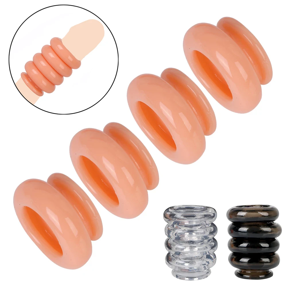 Removable 4pcs Penis Lock Cock Ring Set Male Delay Ejaculation Erection Penis Ring Ball Bondage Sex Toy For Man