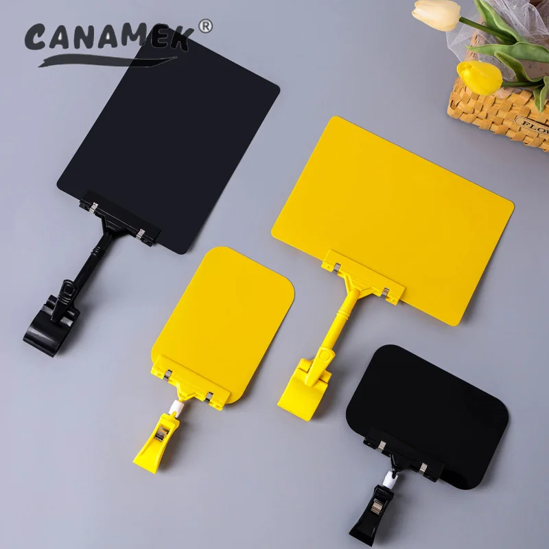 مشبك حامل علامة عرض البضائع من قطعة واحدة لبطاقة سعر الفاكهة، مشبك السبورة المرنة