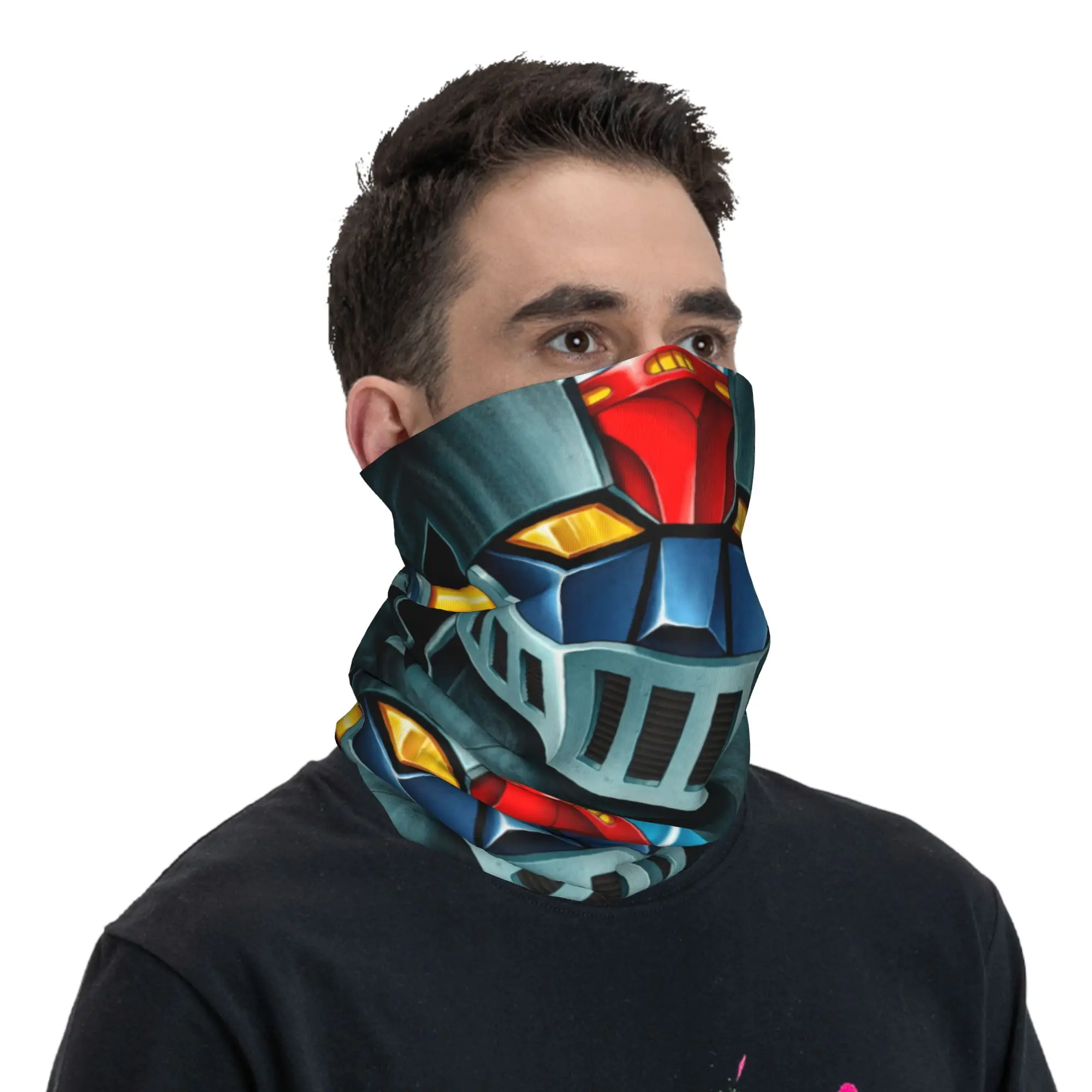 UFO Robot Mazinger Z Bandana invierno calentador de cuello hombres envoltura a prueba de viento bufanda para la cara para senderismo Anime polaina diadema