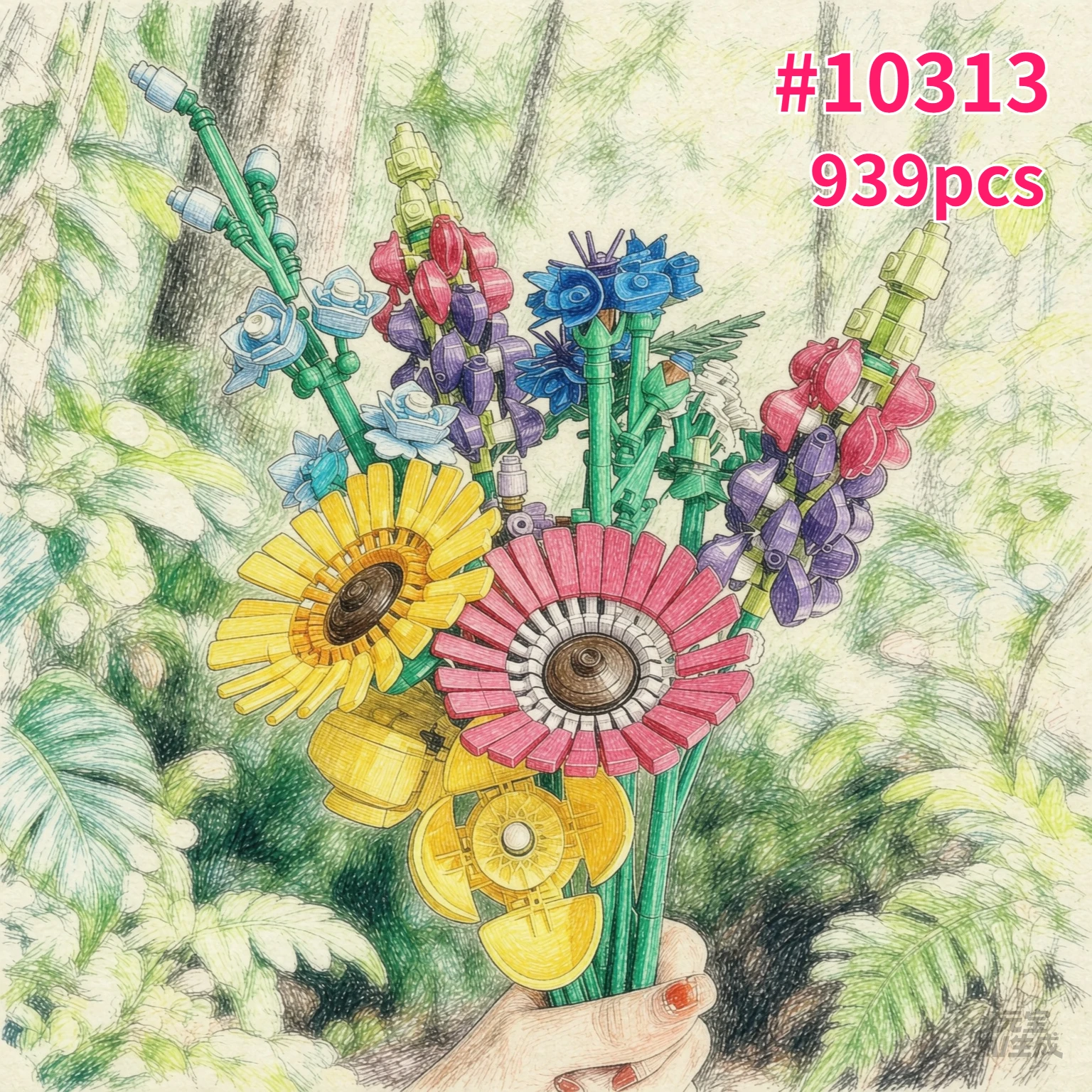 Model Kit Lego - Наборы строительных блоков Lush Bouquet, совместимые