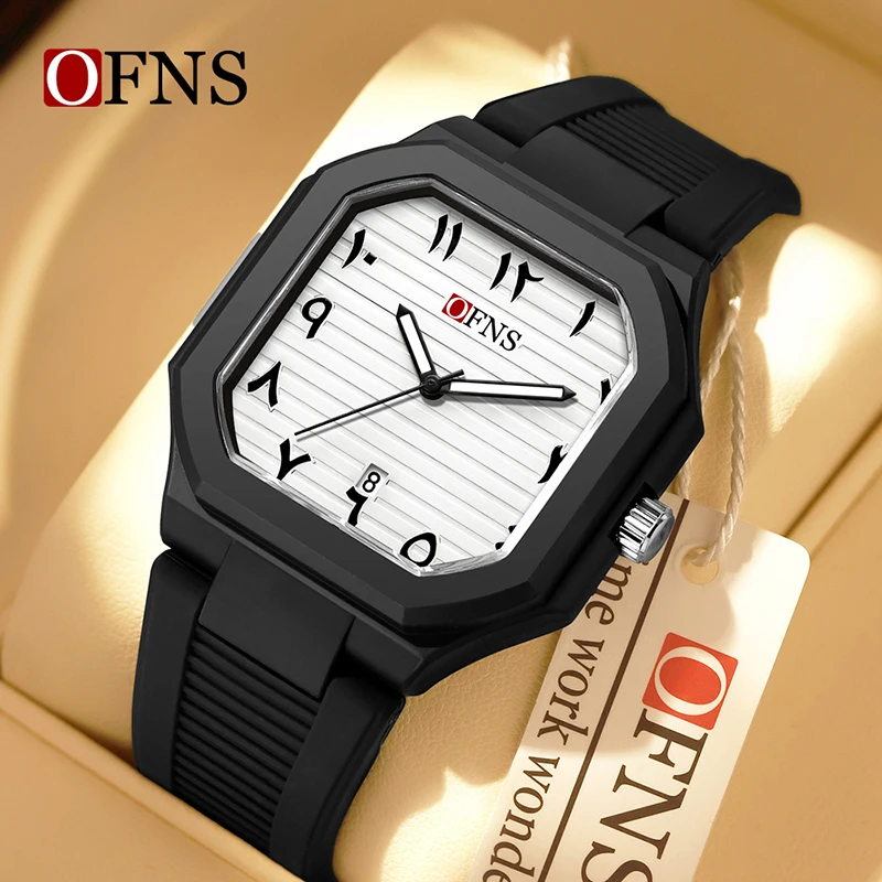 

OFNS 1587 New Casual Student Quartz Watch Waterproof Arabic Digital Disc Calendar Night Light Fashion Men's and Women's Watches