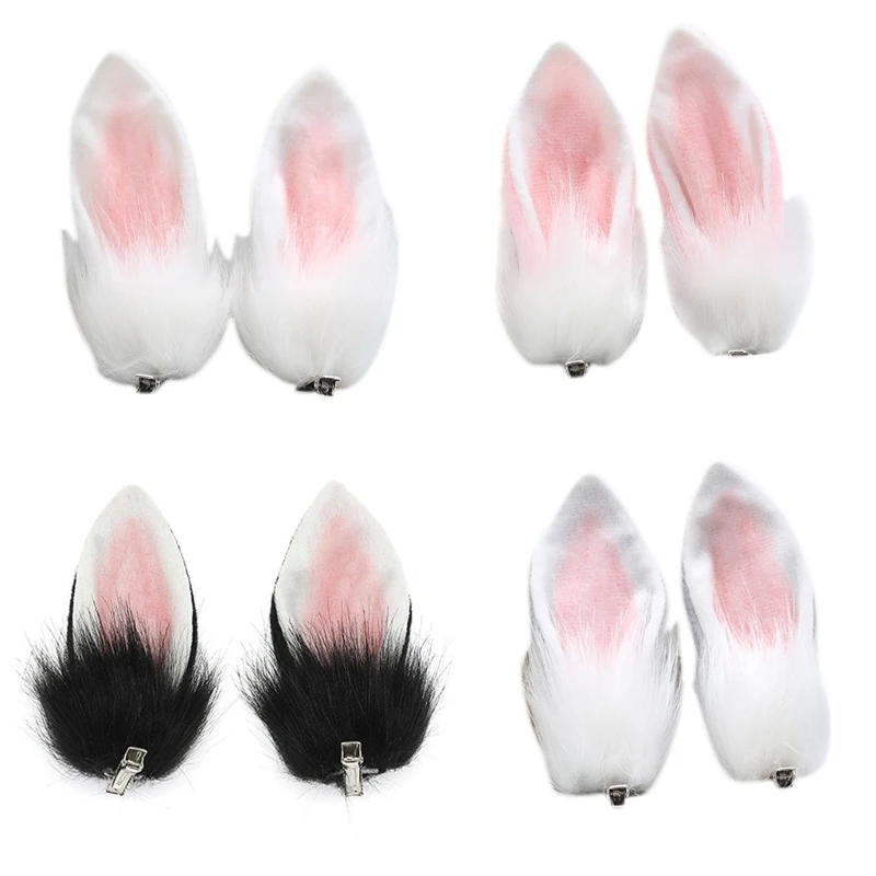 

Bendable Ears Hair Clips Halloween Costume Headwear for Women Men at Birthday Party Anime Theme -slip