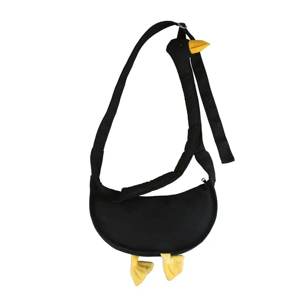 Women Cartoon Goose Bag Adjustable Strap Canvas Goose Crossbody Bag Large Capacity Goose Animal Satchel Bag Female Outdoor Bag