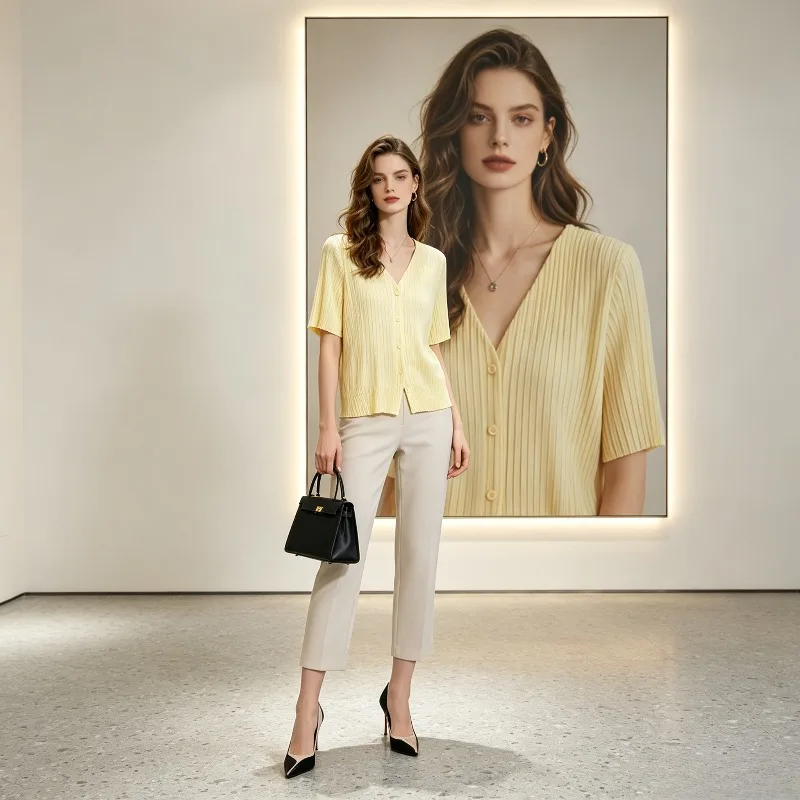 Miyake Pleated 2026 New Summer Pleated Short Sleeve T-Shirt Comfortable Trendy Casual Fashion Women's Fashion Versatile Top