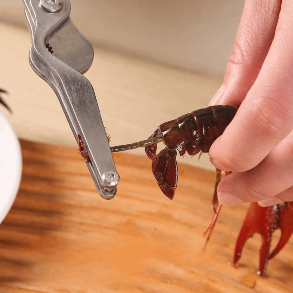 Stainless Steel Crayfish Scissor Non-slip Handle Professional Lobster Scissor Labor-saving Shrimp Back Cutter Seafood Market