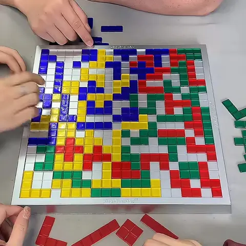 Children Intellectual Puzzle Strategy Board Educational Toys Colored Squares Game Kids Family Party Indoor Desktop Jigsaw Games