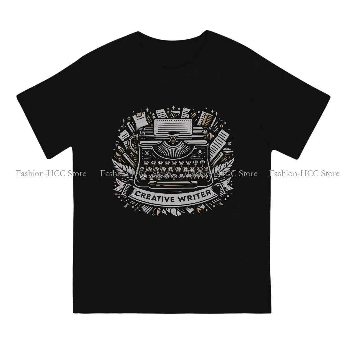 Creative Writer Round Collar TShirt Typewriters Original Polyester T Shirt Man's Clothes Individuality