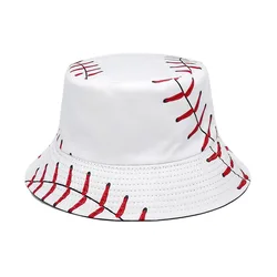 2024 New Baseball Print Hat Men’s Fashion Sun-proof Bucket Hat Spring/Summer Unisex Fisherman Hat Women’s Reversible Basin Cap