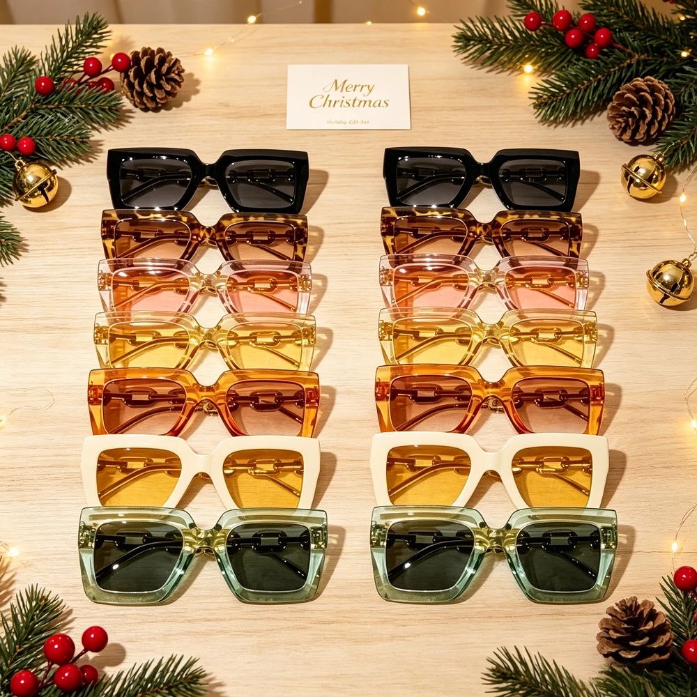 14PCS Oversized Square Sunglasses with Thick Frames, Fashionable Tinted Lenses, Transparent Jelly-colored Glasses with A Retro Y2K Style, Unisex Fashion Glasses Suitable for Holiday and Daily Wear, Transparent Large-frame Tinted Lenses