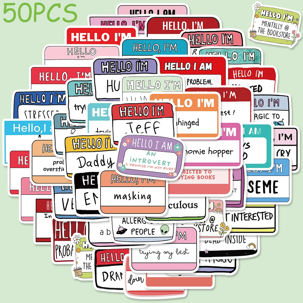 

50pcs Cartoon Graffiti Note Stickers Decals For Phone Laptop Luggage Scrapbook Guitar DIY Aesthetic Stickers students Gifts