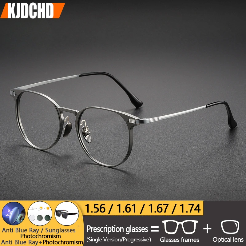 

KJDCHD новые деловые алюминиево-магниевые очки с защитой от синего света, очки по рецепту для мужчин, ретро фотохромные очки для близорукости