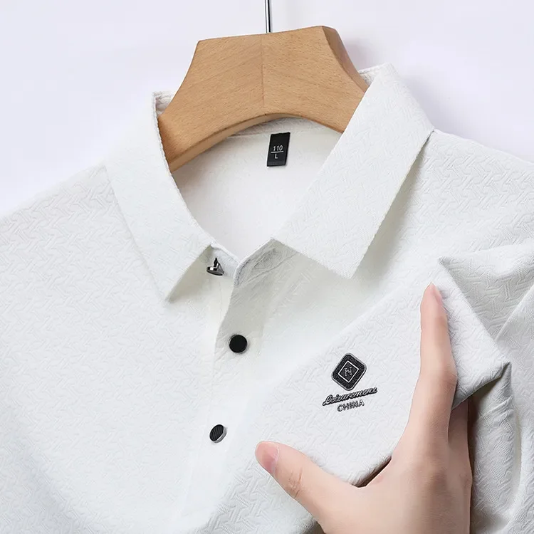 Hot Sale Summer New Trendy Casaul Short Sleeved T-shirt  Polo  Collar  Men Tee