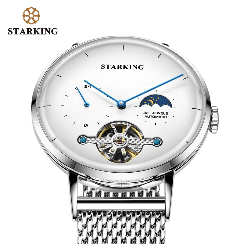 STARKING 316 Steel Case AM0283 Luxury Watches for Men Mechanical Watch Sapphire Glass Stainless Steel 50M Waterproof Men Watch