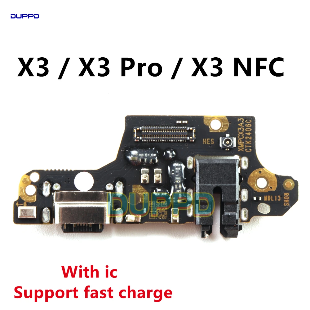 For Xiaomi POCO X3 USB Board X3 Pro Charger Dock Charging Port Connector X3 NFC Mainboard Main Board Motherboard Flex Cable