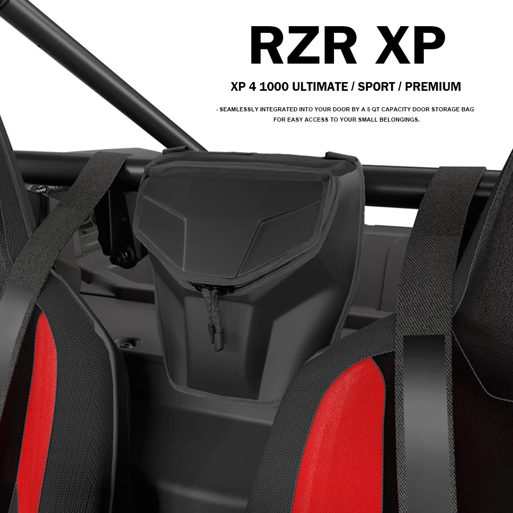 

For Polaris RZR XP 4 XP4 1000 Ultimate Premium Sport 2024 2025 UTV Storage Bag Center Shoulder Console Between Seat Black