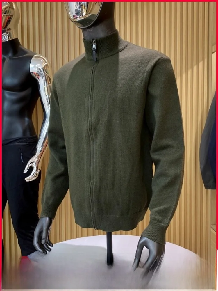 

Modal Elastic Knitted Zipper Jaet Men's Stand Collar Cardigan Coat Anti-Ball Casual Comfortable Faionable Autumn Winter