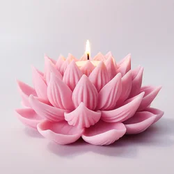 Large Lotus Candle Silicone Molds 3D Flower Aromatherapy Gypsum Soap Resin Crafts Cement Mold DIY Chocolate Cake Baking Tool