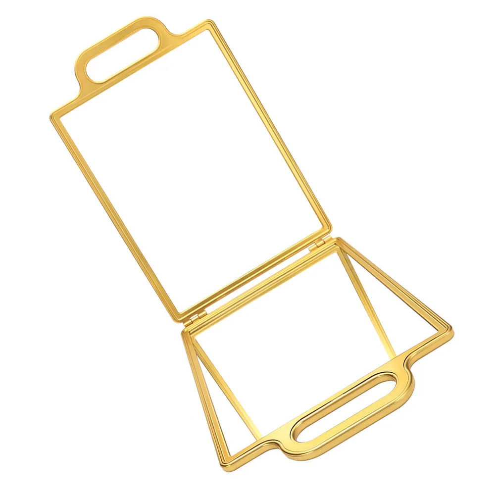 gold-folding-double-sided-mirror-portable-compact-design-true-color-reflection-handsfree-stand-for-professional-hairdressing