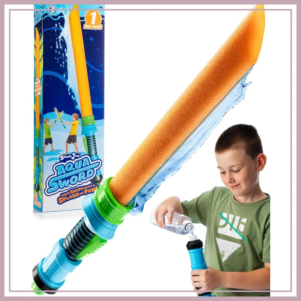 

Fun Swimming Pool Toys - Soft Foam Sponges for Kids 6+, Outdoor Summer Games with 130ml Water Tank, Orange