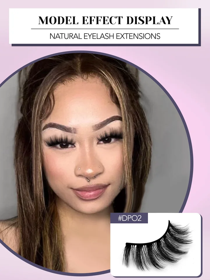 Pestañas GROINNEYA 3D de visón, esponjosas, reutilizables, estilo manga, naturales y ligeras para extensión 2