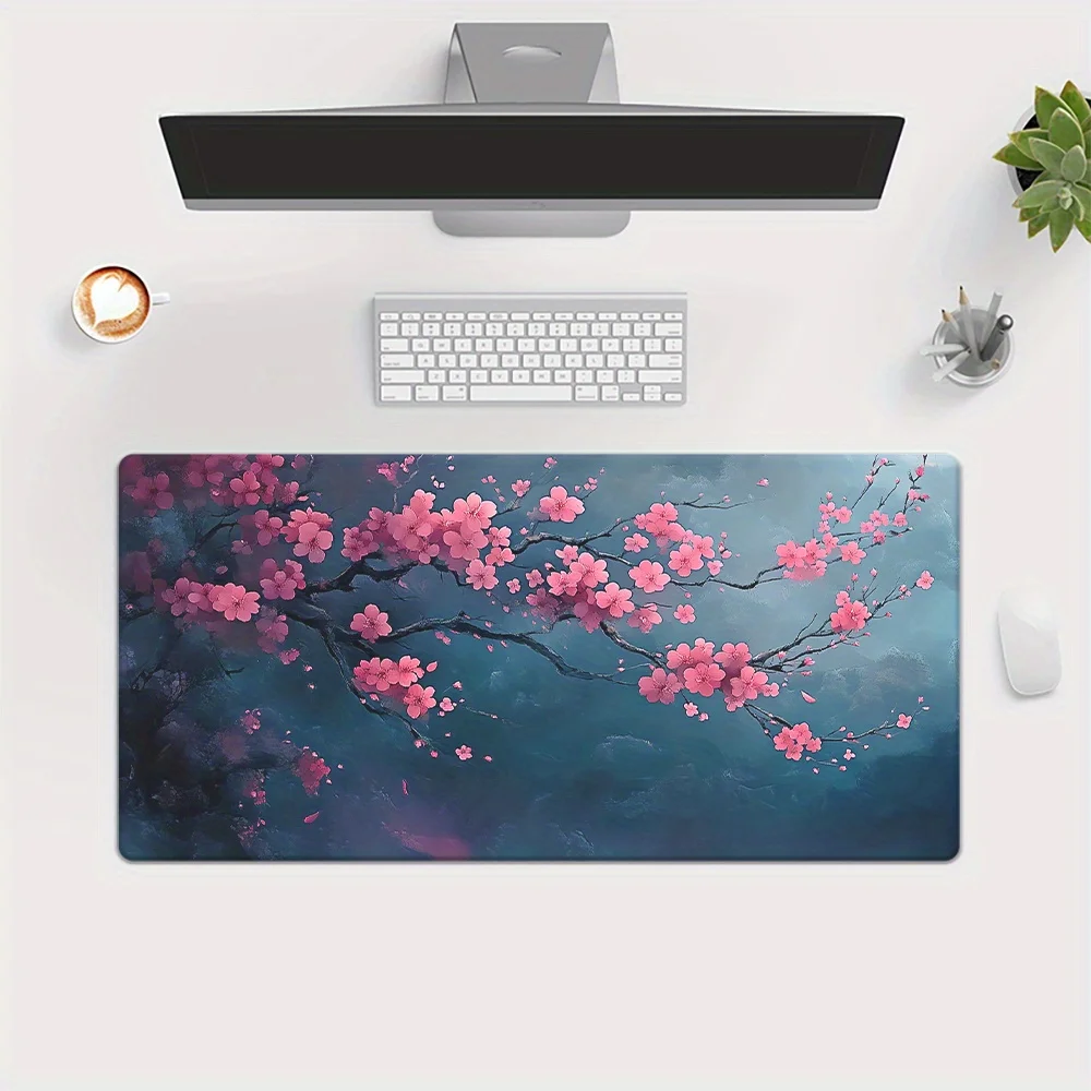 Beautiful Cherry Blossoms Sense of Technology Mousepad, Rubber Anti-Slip Gaming Mouse Mat for Office, PC, Laptop, Keyboard Acces