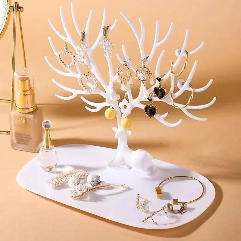 

Подставка для ювелирных изделий, рога, дерево, стеллажи для хранения, лоток, кольца, серьги, ожерелья, держатель для показа ювелирных изделий, настольный органайзер, коробки