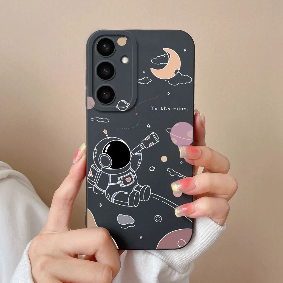 حافظة لهاتف سامسونج جالاكسي S24 FE مطلية بالحلوى غطاء خلفي لحماية الكاميرا لهاتف جالاكسي S 24 S24FE غطاء هاتف من السيليكون السائل كابا #4