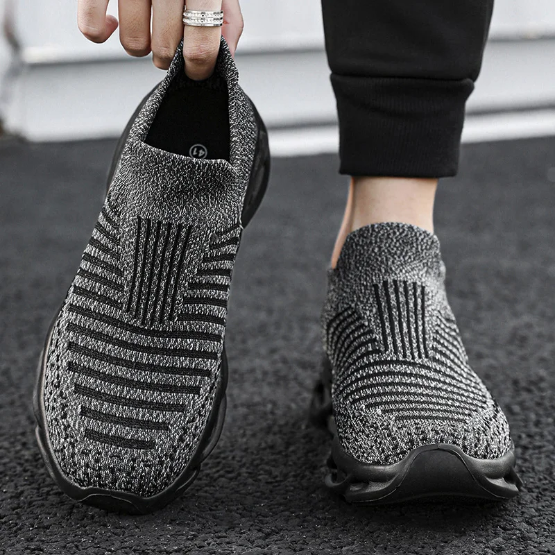 في الهواء الطلق الرجال أحذية رياضية سميكة سوليد توسيد أحذية رياضية غير رسمية رياضة تنفس أحذية مفلكنة شبكة الدانتيل يصل حجم 39-48 #6