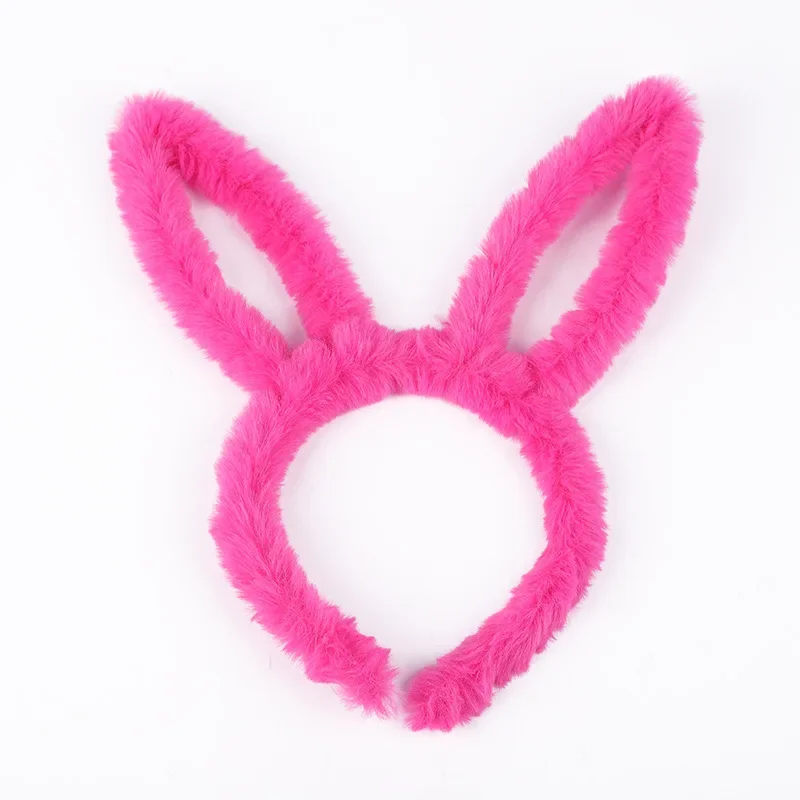 Diadema de orejas de conejo de felpa para niños y niñas, diadema de oreja de conejo para adultos, disfraz de vestido de lujo, diadema para fiesta de