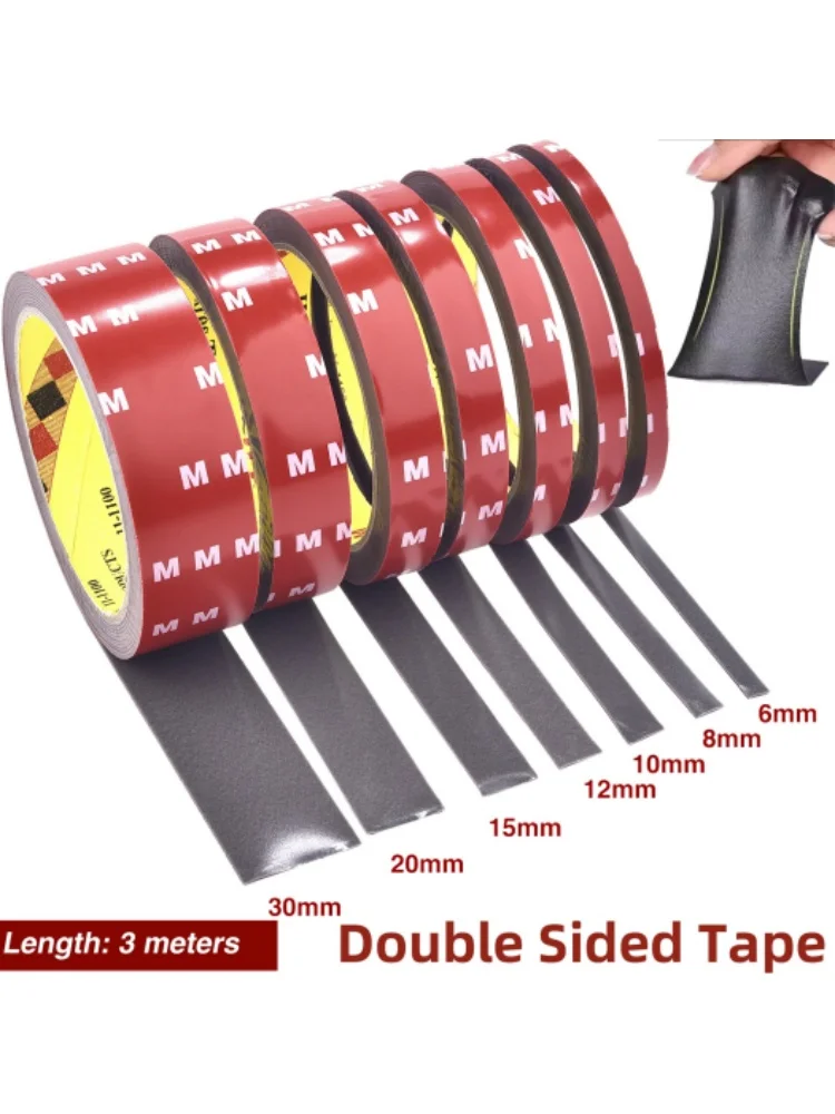 Extra Sterke Dubbelzijdige Lijm 3m Lange 6-30mm Dikke Acryl Schuim Plakband Sticker Voor auto Thuis Indoor Hoge Temperatuur - afbeelding 2