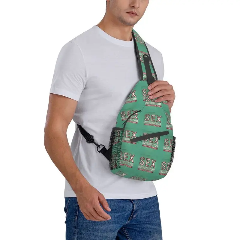 Fashion Sex Instructor Sling Crossbody Backpack Men Shoulder Chest Bag for Camping Biking