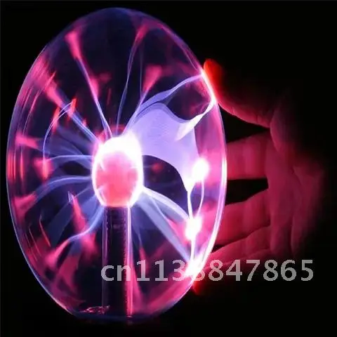 Novidade Magic Crystal Plasma Ball Nightlight, Lâmpada de Toque, Night Light LED, Aniversário, Natal, Kids Gift, Decoração de Iluminação, Esfera, 8"