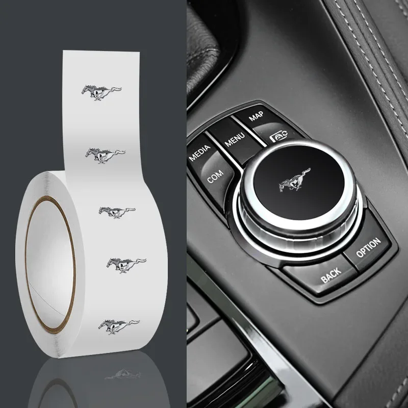 Car Steering Wheel Badge Sticker Car Door Handle Label Decal For Ford Fiesta EcoSport Escort Ranger Mondeo Mustang Focus 2 3 Mk1