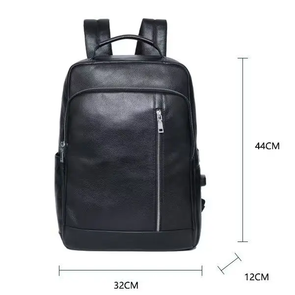 2027 Fashion Cow Genuine Leather Men Backpacks Real Natural Leather Student Backpack Luxury Brand 15.6 Inch Computer Laptop Bag