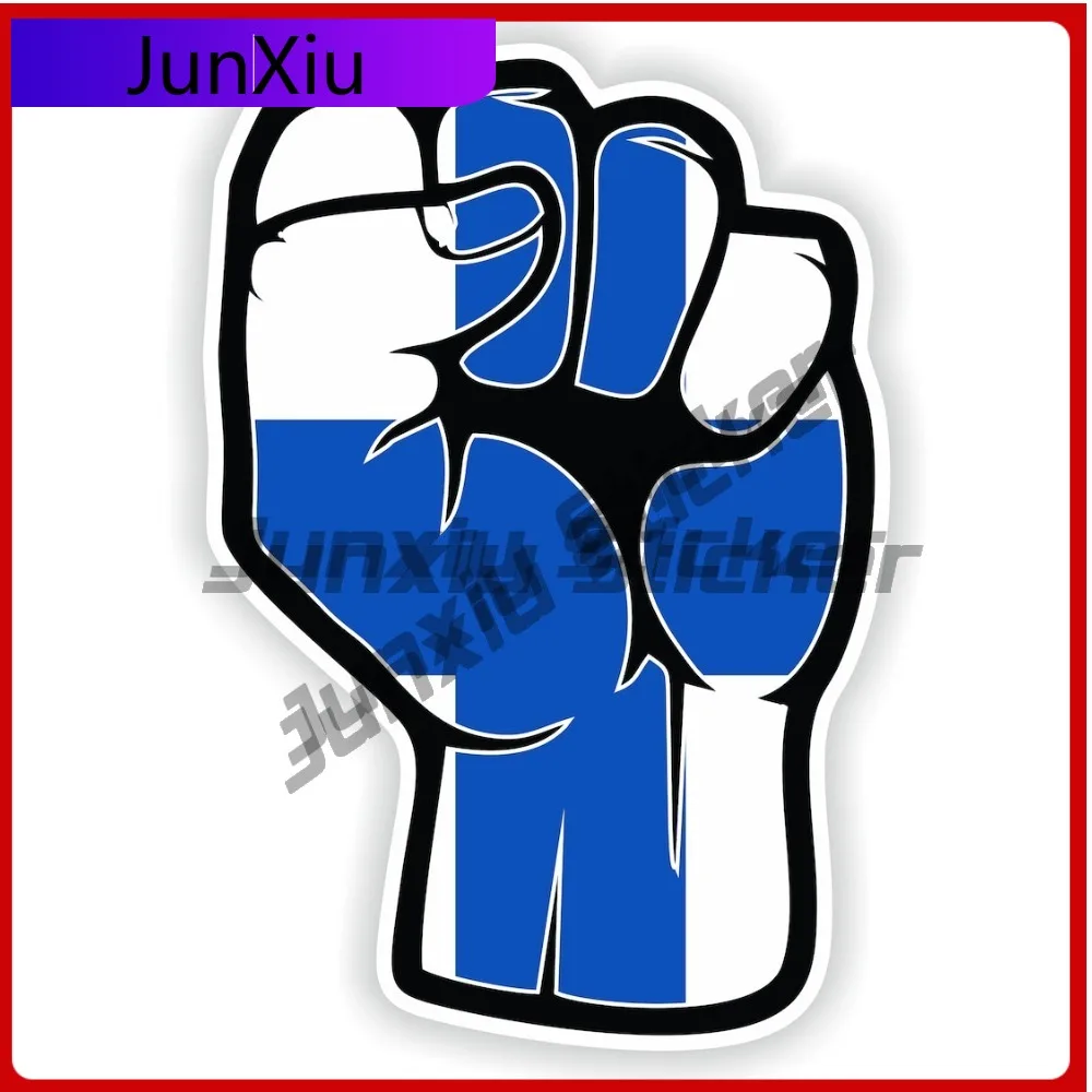 

Finland Flag Fist Hand Sige Sticker Anti Scratch Decor Graphic Custom Sticker Camping Car Aventure V 125 Motorcycle Stickers Pvc