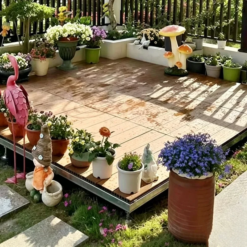 Easy Assembled WPC Outdoor Anti-corrosion Modules Platform , Yard, Camping, Flat packaging Plastic Wood Platform