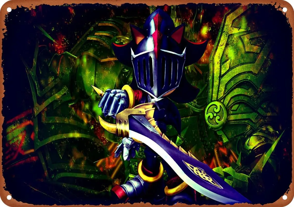 Metal Tin Sign Shadow Sir Lancelot Knight Shadow the Hedgehog Game Cave Garage bar wall decorated with vintage metal tin po sign