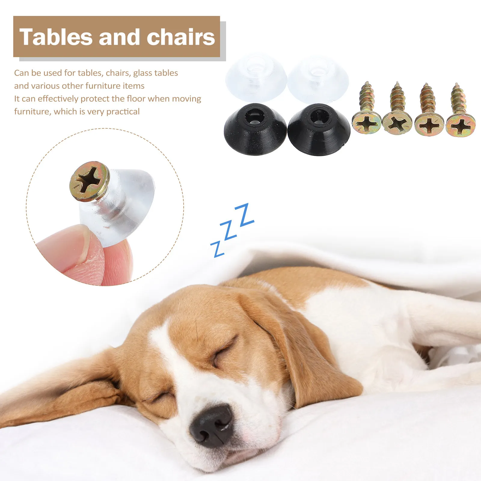 100Pcs Furniture Feet Pads Waterproof Round PVC Furniture Leg Protectors Floor Glides for Chair Sofa Cabinet Dresser